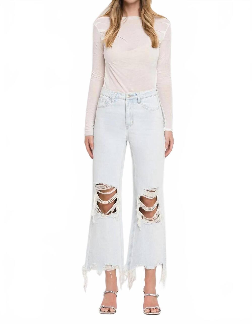 NEW VERVET BY FLYING MONKEY 90's vintage high rise crop flare jeans in nashville